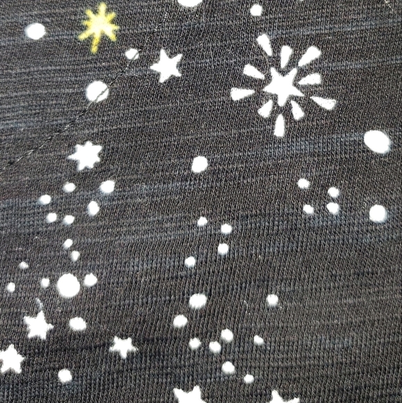 BLACK Lounge Pajama Shorts With Stars NEW Small - Picture 2 of 8